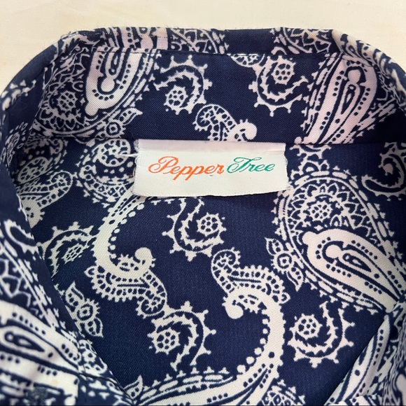 VTG ‘70s Pepper Tree Groovy Pointed Collar Paisley Blouse - Picture 3 of 14